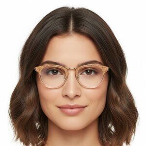 Bottega Veneta Womens Round/Oval Nude Gold Transparent Fashion Designer Eyewear